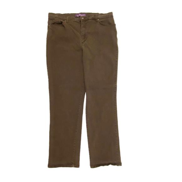 Gloria Vanderbilt Amanda Straight Leg Women's size 18 Brown Denim Jeans - Picture 1 of 4